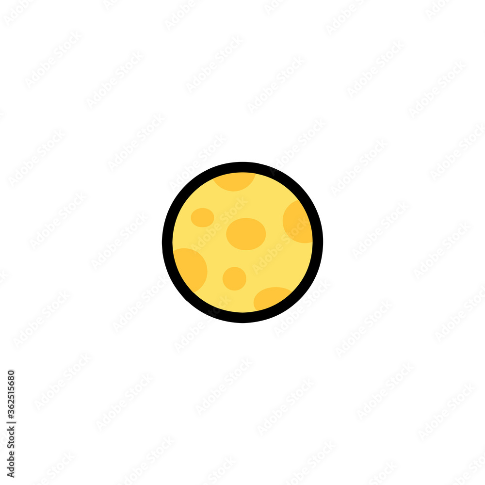 Obraz premium Full Moon Vector Icon. Isolated Moon Cycle, Lunar phases Illustration 
