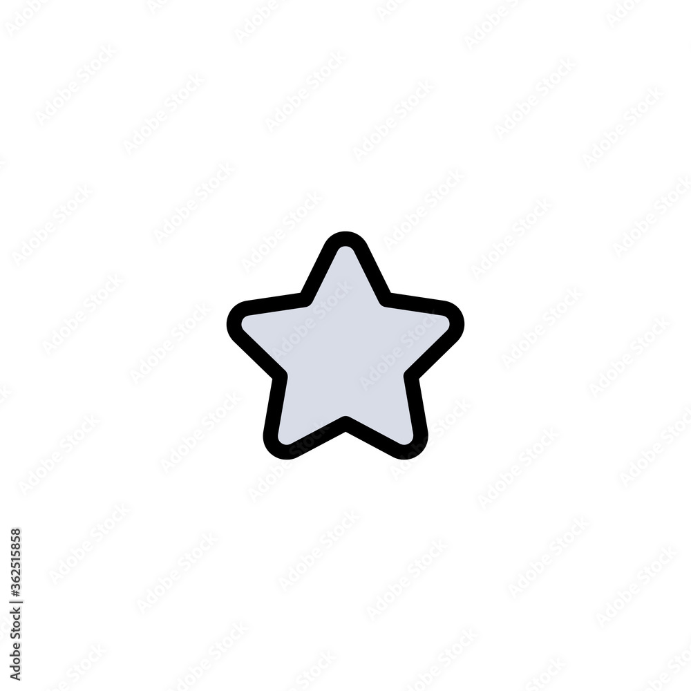 White Medium Star Vector Icon. Isolated Golden Star Cartoon Style White Medium Star Vector Icon. Isolated Golden Star Cartoon Style