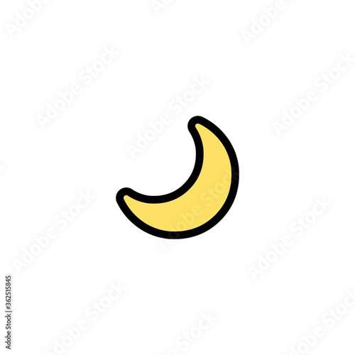 Half Moon Vector Icon. Isolated Moon Cycle, Lunar Phases Illustration