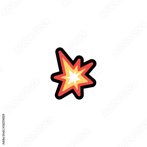 Collision vector flat icon. Isolated Explosion, Boom illustration
