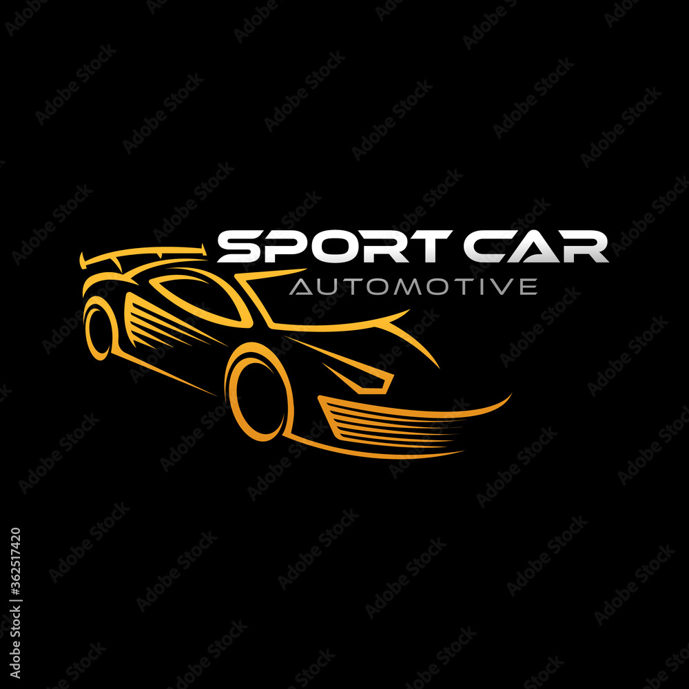 Fototapeta premium Auto Car Logo icon Vector Illustration template. Modern Sport Car vector logo icon silhouette design. Auto Car logo vector illustration for car repair, dealer, garage and service.