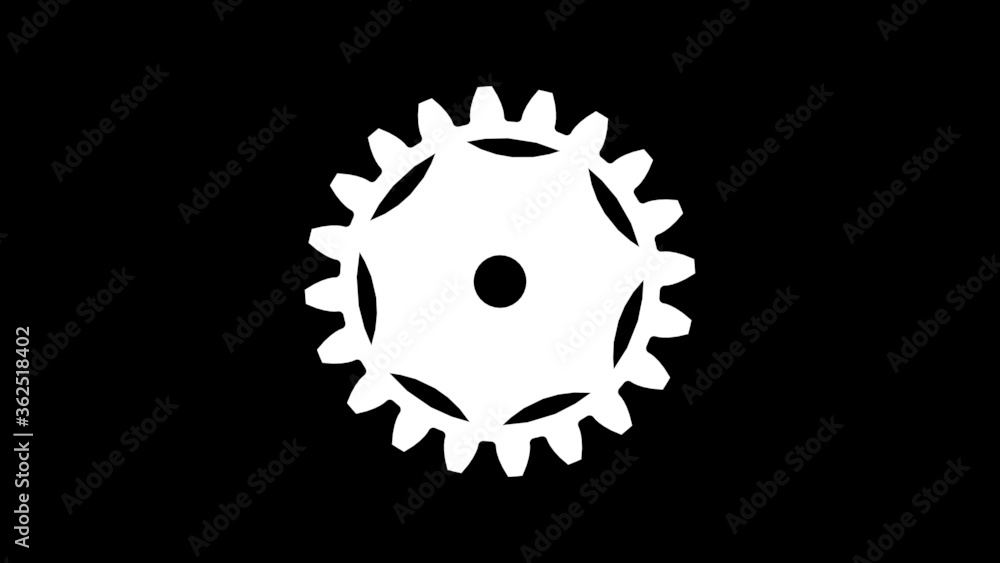 3d rendering of a white cogwheel mask isolated 3d rendering of a white cogwheel mask isolated