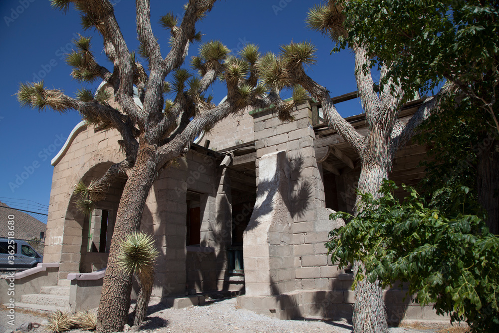 Obraz premium construcción del pueblo minero abandonado de Rhyolite