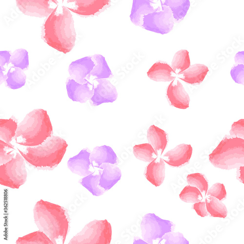 Vector watercolor flowers. Watercolor pattern. Flowers on a white background