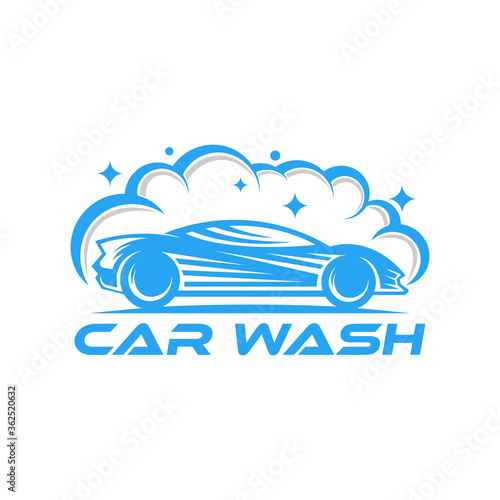 Car Wash Logo Vector Illustration template. Trendy Car Wash vector logo icon silhouette design. Car Auto Cleaning logo vector illustration for car detailing and car wash service.