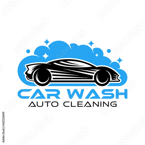 Car Wash Logo Vector Illustration template. Trendy Car Wash vector logo icon silhouette design. Car Auto Cleaning logo vector illustration for car detailing and car wash service.