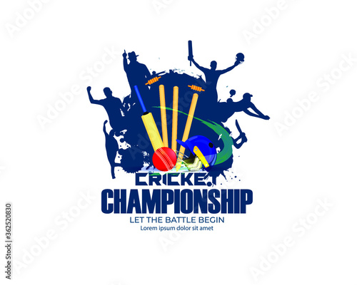 VECTOR ILLUSTRATION FOR CRICKET CHAMPIONSHIP-CONCEPT FOR CRICKET BACKGROUND