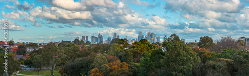 Fototapeta Naklejka Na Ścianę i Meble -  A large panorama of the city of Melbourne, Victoria, Australia
