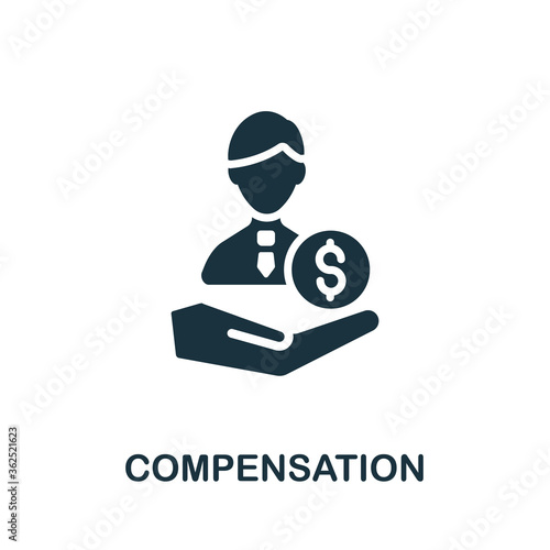 Compensation icon. Simple element from Crisis collection. Creative Compensation icon for web design, templates, infographics and more