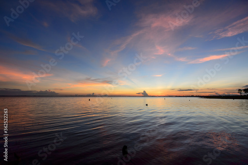 beautiful sunset sky at the lake © thanarak