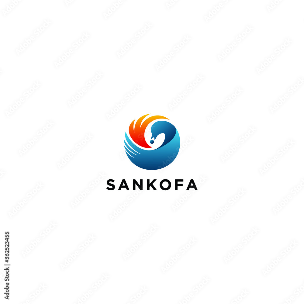 sankofa bird gradient logo vector sankofa bird gradient logo vector