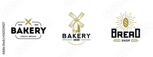 Bakery logo set. Vector illustration