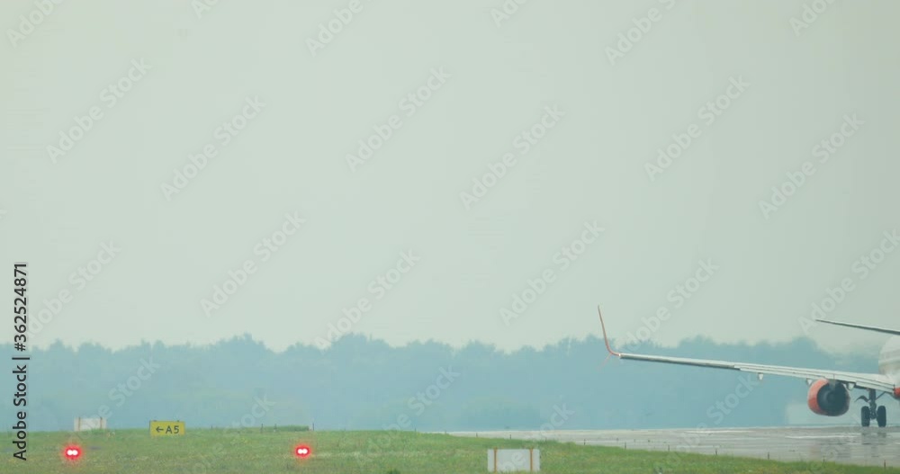 Stockvideon The plane takes off. Frame of the plane taking off from the