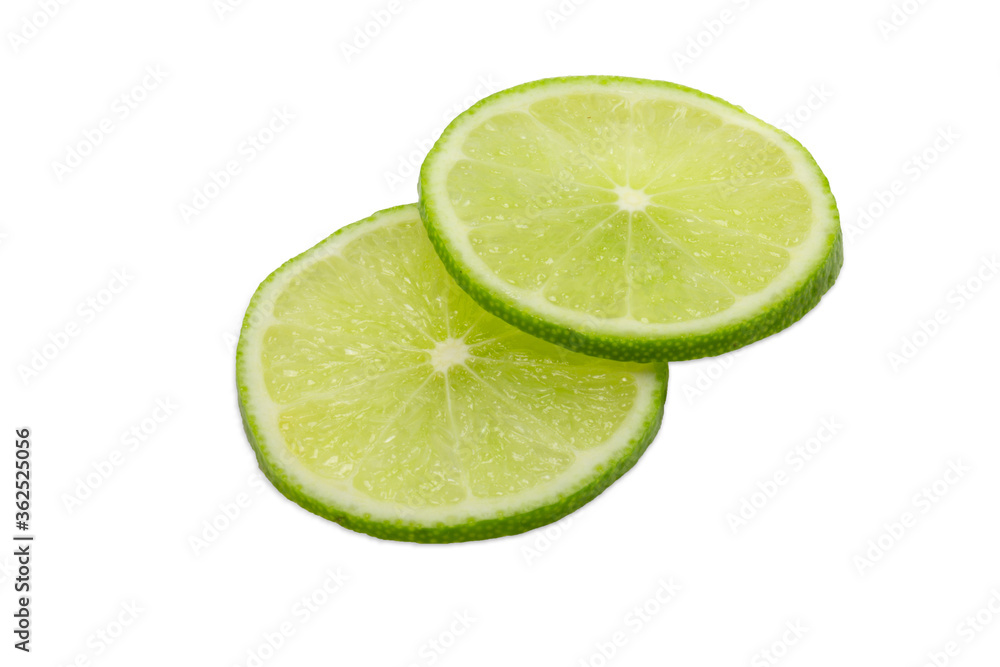 lime slice isolated on white background