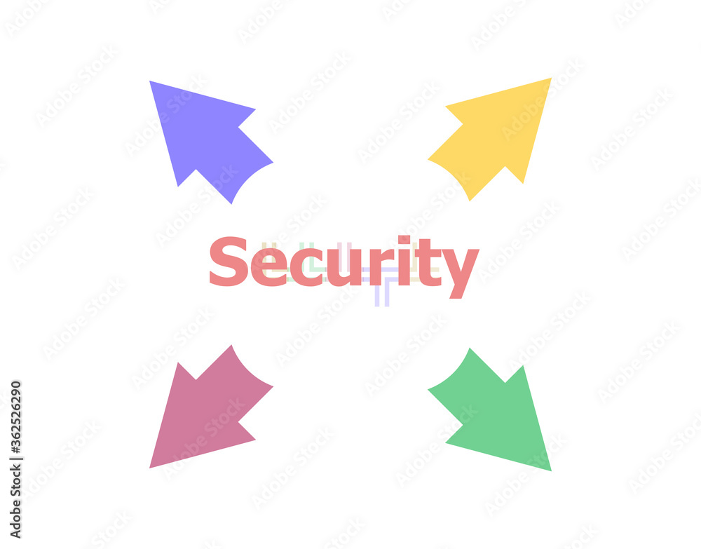Text Security. Protection concept . Arrow with word security Text Security. Protection concept . Arrow with word security