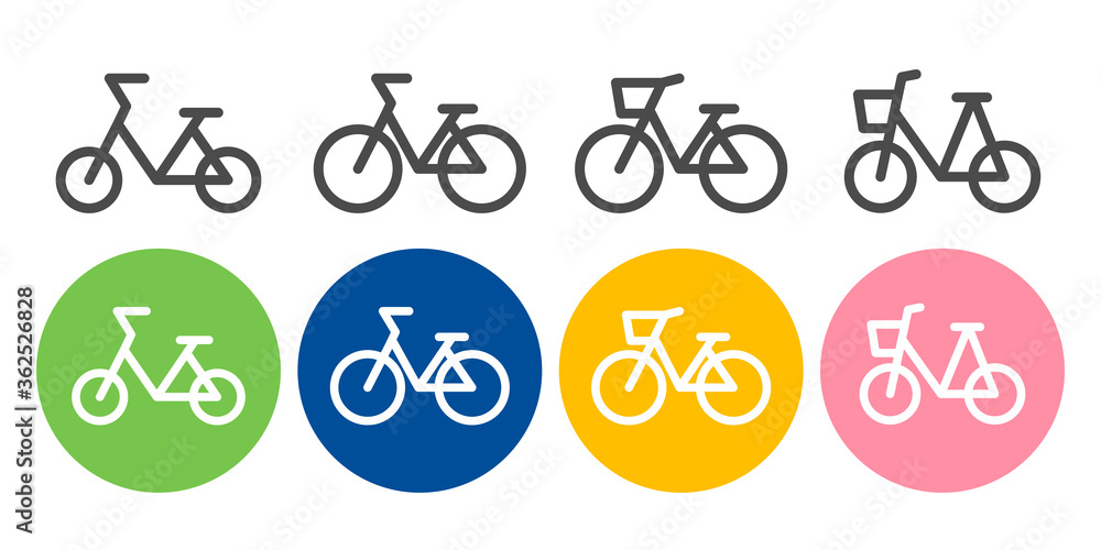 自転車マナーのベクターアイコンセットイラスト白黒素材自転車保険 Stock Vector Adobe Stock