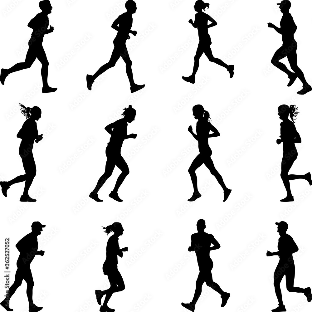 runner silhouette vector runner silhouette vector