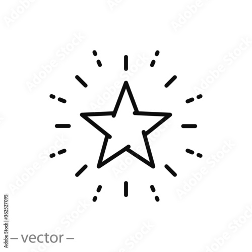 star icon, quality concept, premium rating, thin line web symbol on white background - editable stroke vector illustration eps10
