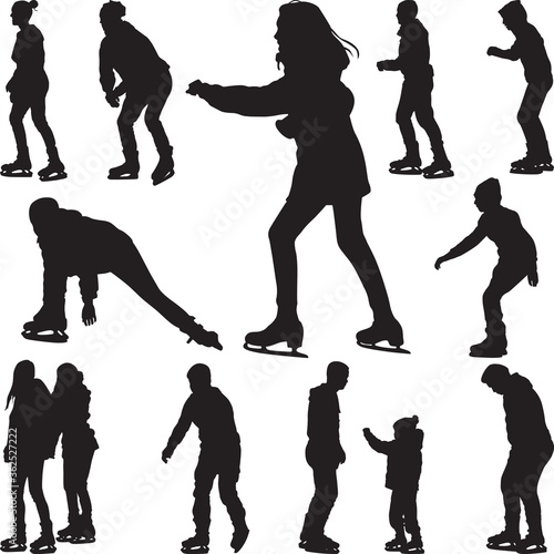 skating silhouette vector