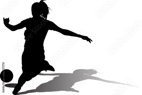 woman soccer player. girl soccer silhouette