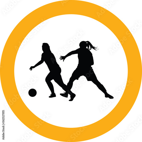 soccer women silhouette. girl player