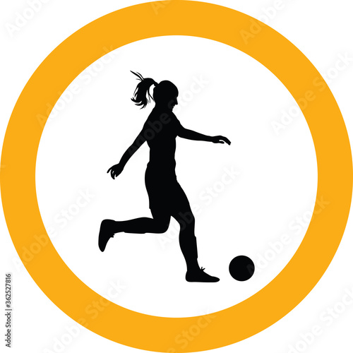 soccer women silhouette. girl player