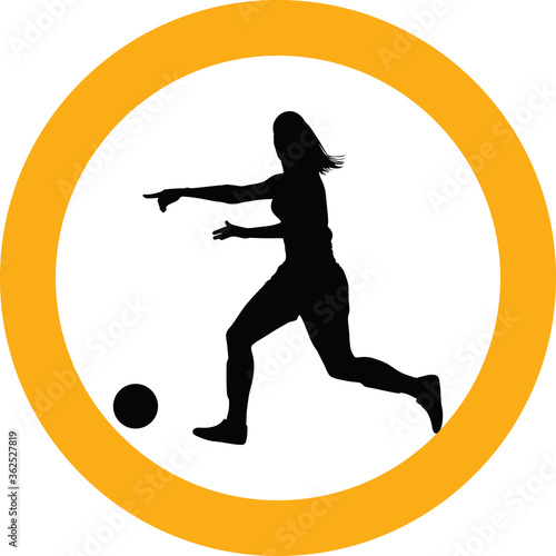 soccer women silhouette. girl player