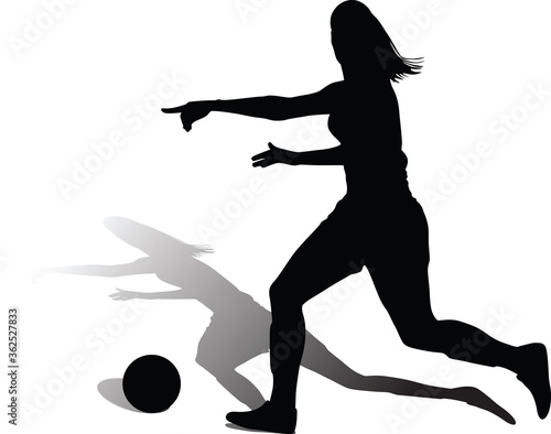 soccer women silhouette. girl player