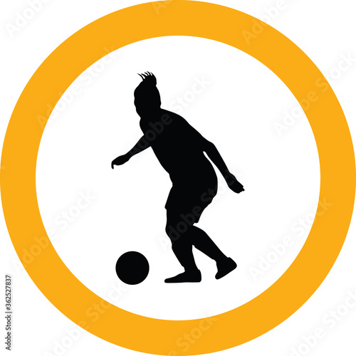 soccer women silhouette. girl player