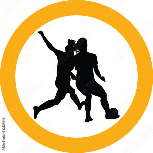 soccer women silhouette. girl player