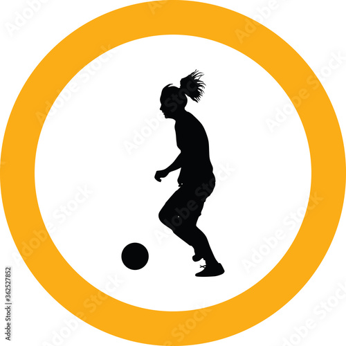 soccer women silhouette. girl player