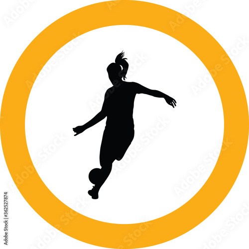 soccer women silhouette. girl player