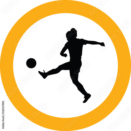 soccer women silhouette. girl player