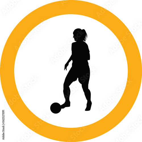 soccer women silhouette. girl player