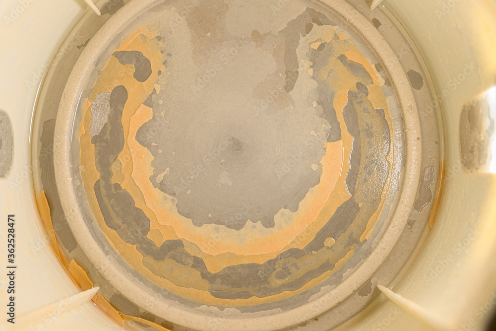 Scale at the bottom of the kettle. Scale at the bottom of the kettle.