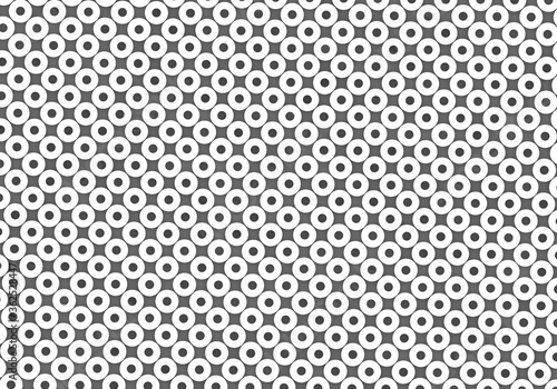 White circles. abstract rounds pattern for web template background, brochure cover or app. Material style. Geometric circles 3D render illustration.