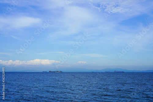 Seascape in blue tones. The natural background