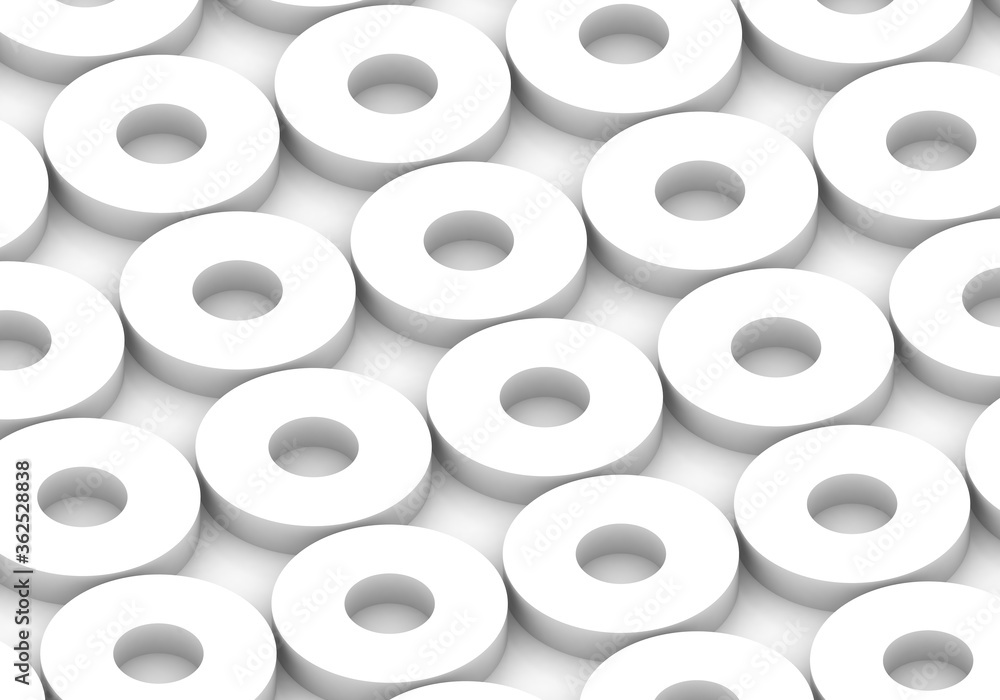 White circles. abstract rounds pattern for web template background, brochure cover or app. Material style. Geometric circles 3D render illustration. White circles. abstract rounds pattern for web template background, brochure cover or app. Material style. Geometric circles 3D render illustration.