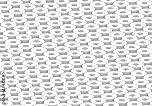 Fototapeta Naklejka Na Ścianę i Meble -  White circles. abstract rounds pattern for web template background, brochure cover or app. Material style. Geometric circles 3D render illustration.