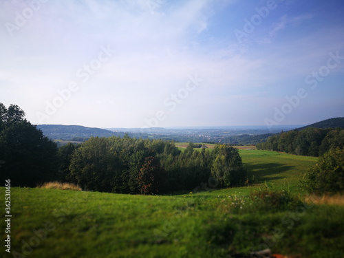 Polish village beauty landscape. Nature view in Lanckorona, Poland.