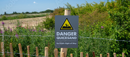 Danger Quicksands sign - United Kingdom