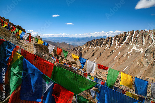 Prayer flags. Spiritual quotation is written on all Prayer flags.