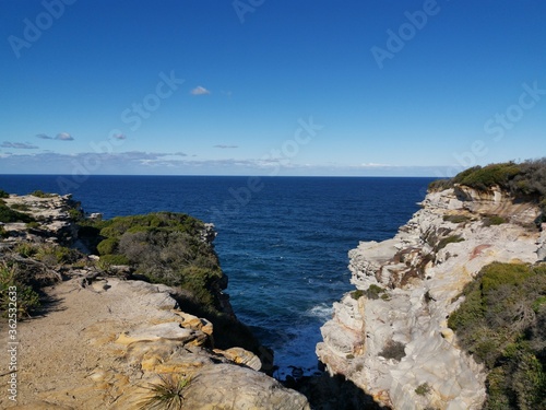 Beautiful coastal trail near Wattamolla Beach, Royal National Park, New South Wales, Australia photo