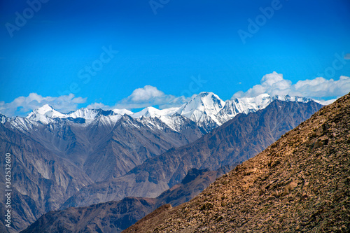Landscape at the Khardungla pass, The highest road in the world, Leh Ladakh, India photo