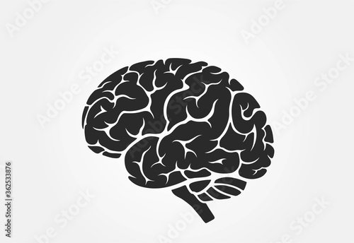 brain icon, side view. mind, psychology and medical symbol