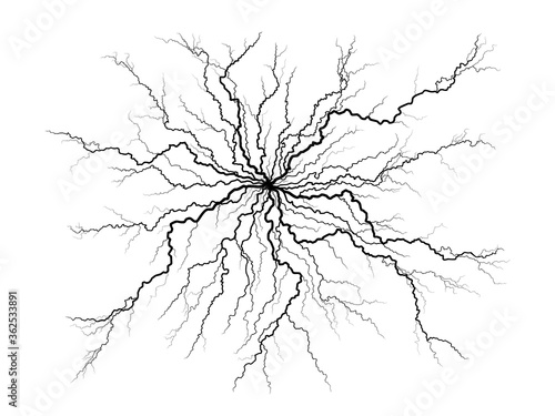 Lightning strike in the night sky.