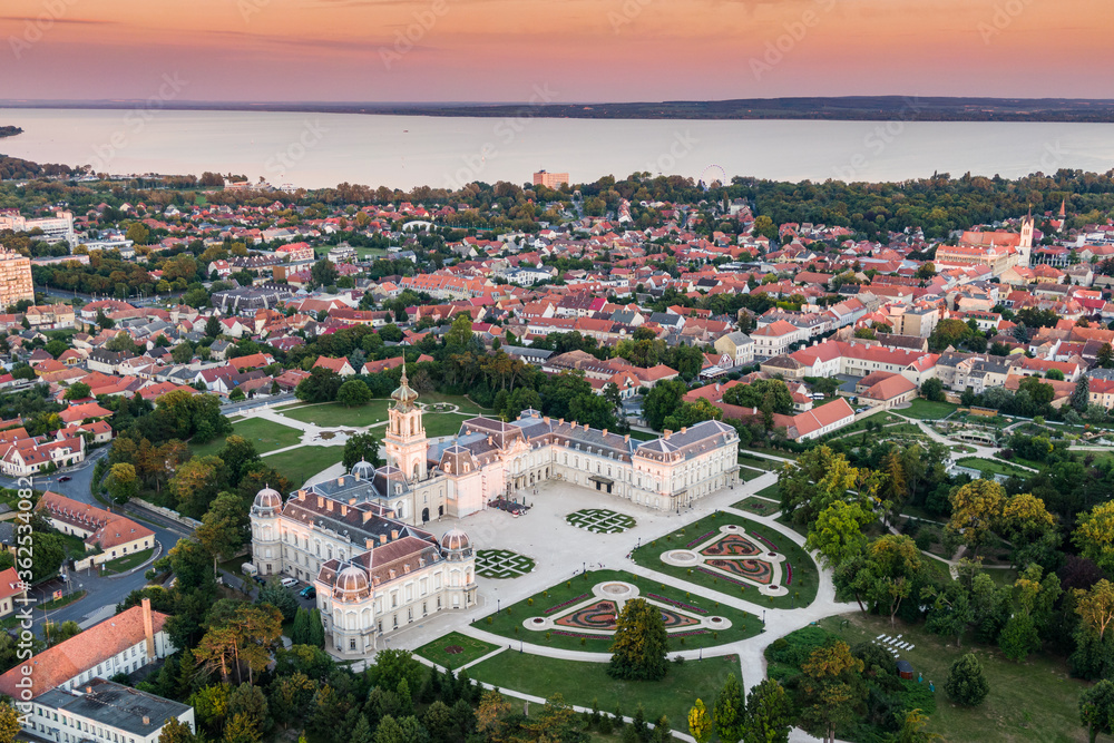 Fototapeta premium Aerial phooto of Festetics Castle in Keszthely