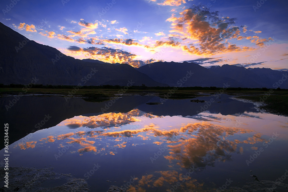 Beautiful landscape of nubra valley in Leh, Ladakh. India.