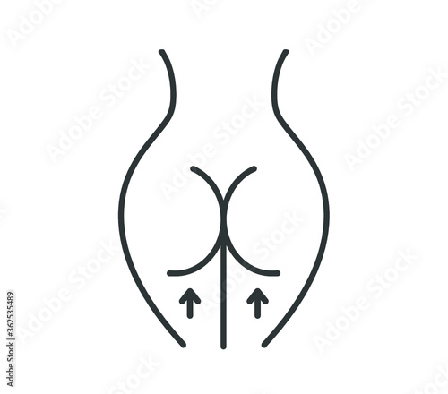 Woman buttocks vector. Woman buttock surgery. Female body surgery vector design.   Buttocks lifting vector. 
