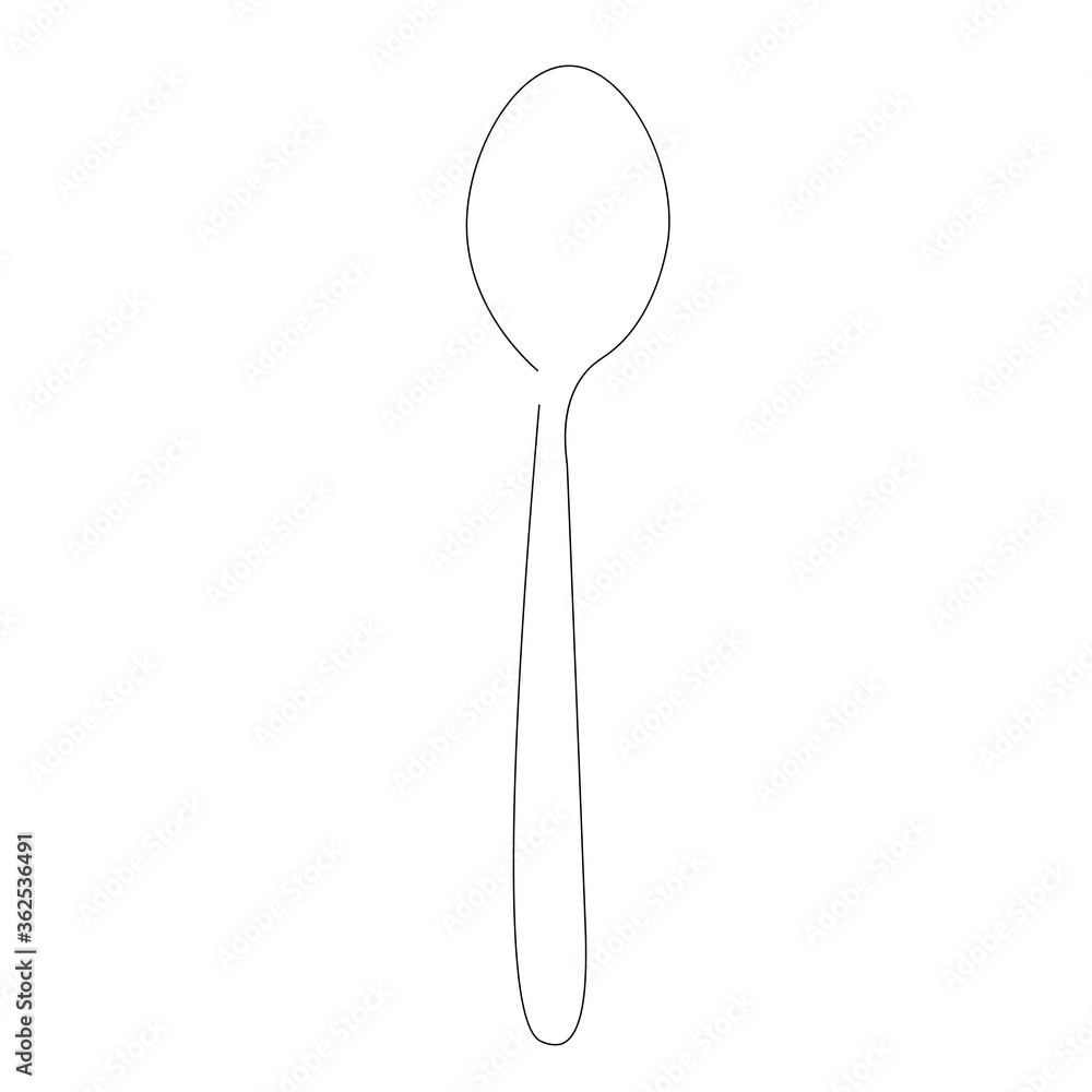 Spoon silhouette oon white background. Vector illustration Spoon silhouette oon white background. Vector illustration